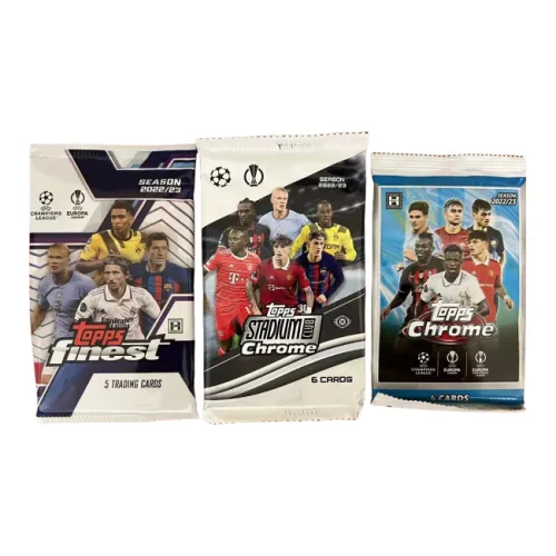 Topps 2022-23 UEFA Champions League FINEST+CHROME+STADIUM Single Bag 3-in-1 Soccer Player Card Sports Cards Single Bag