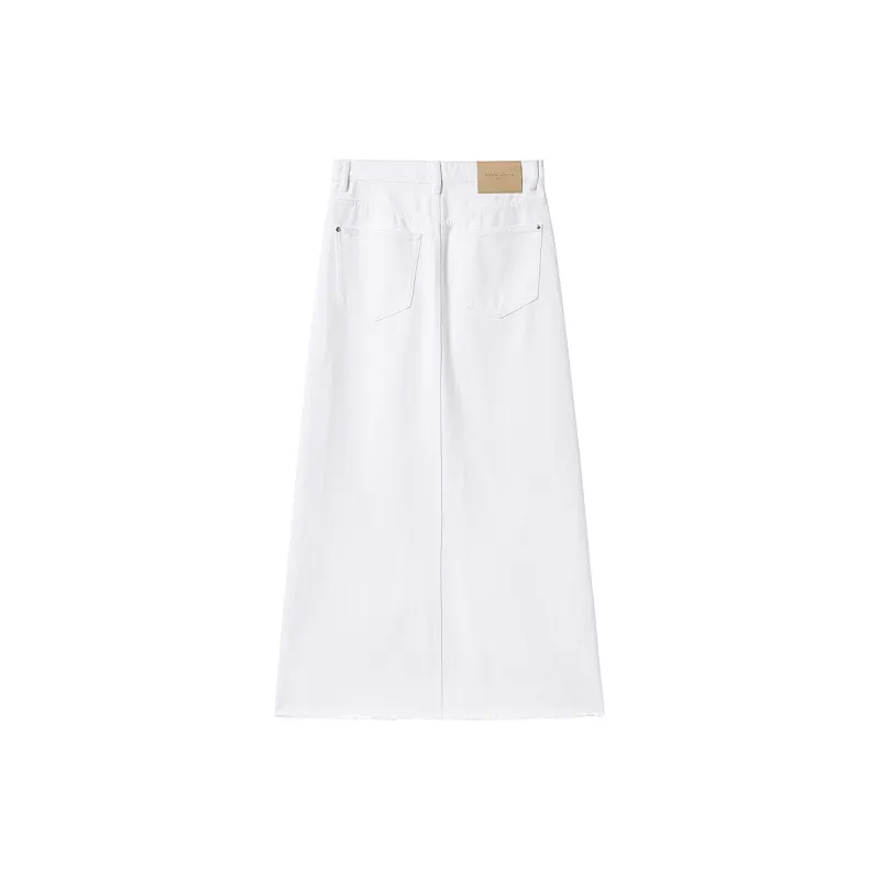 Miss Sixty Denim Long Skirts Women's White-1
