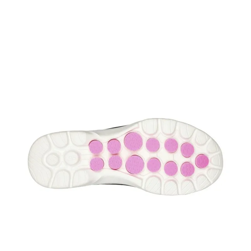 Skechers Go Walk 6 Ocean Splash Breathable Warm Low Top Casual Shoes Women's Black Pink-4