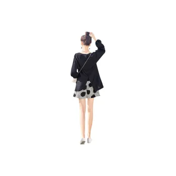 Cypress House Casual Suit Women's Black With Beige Gray Base Polka Dot