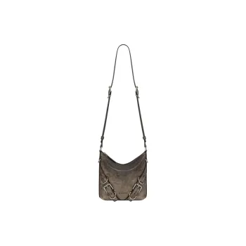 Givenchy Voyou Cow Leather Shoulder Bag, Crossbody Bag Trumpets Men's Beige & Brown