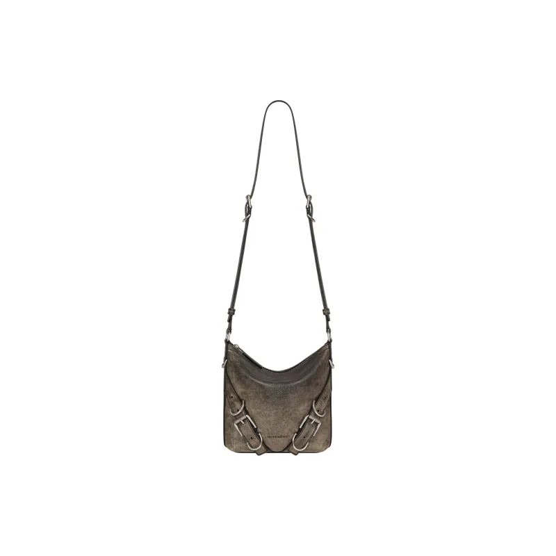 Givenchy Voyou Cow Leather Shoulder Bag, Crossbody Bag Trumpets Men's Beige & Brown-0