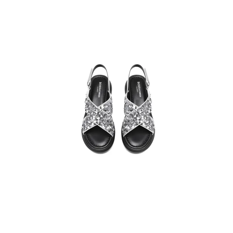 BOSSSUNWEN One Strap Sandals Women's-4