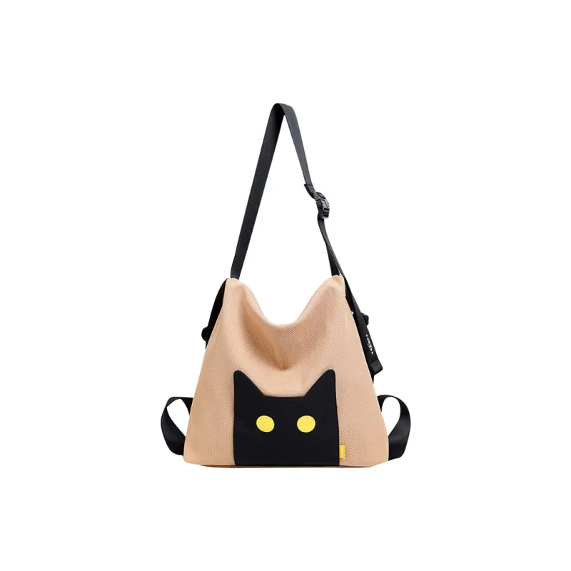 NOXXON Nylon Fabric Backpack Shoulder Bag Crossbody Bag Women's Almond/Violet/Obsidian Black-0
