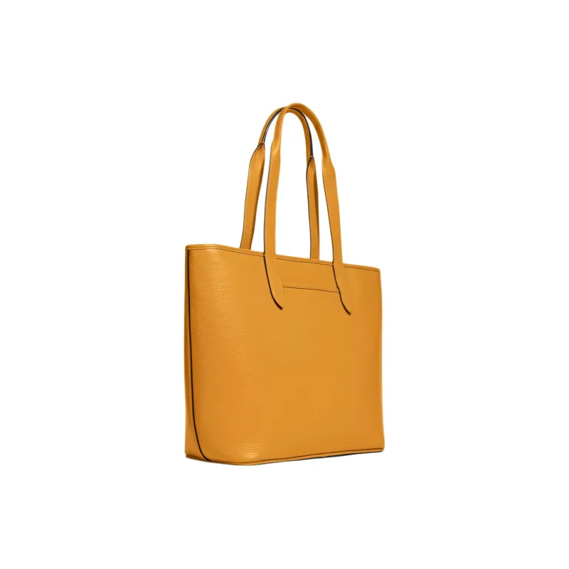 COACH Sullivan High-Quality Pebbled Leather Tote Bag Shopping Bag Shoulder Bag Handbag Large Size Men's Mustard Yellow-1