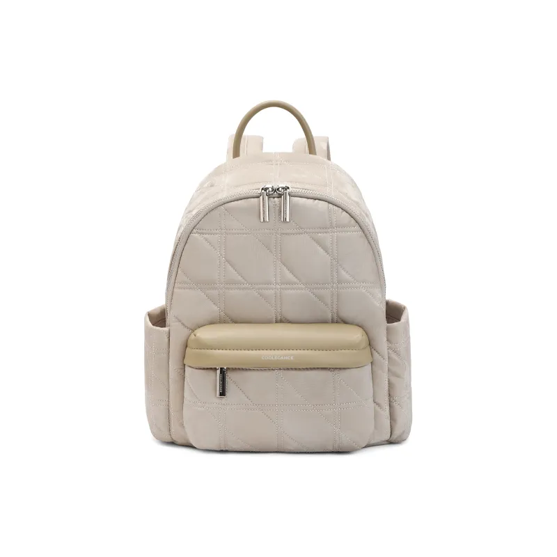 BELLE Premium Texture Backpack Tubas Women's Khaki-0