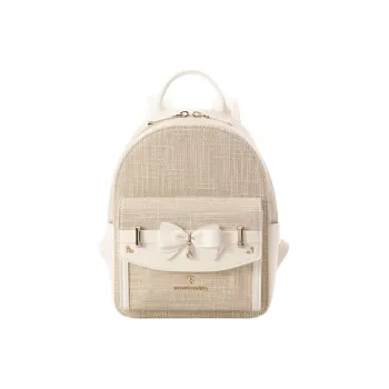 SAMANTHA THAVASA Polypropylene Synthetic Leather Polyester Backpack Women's White