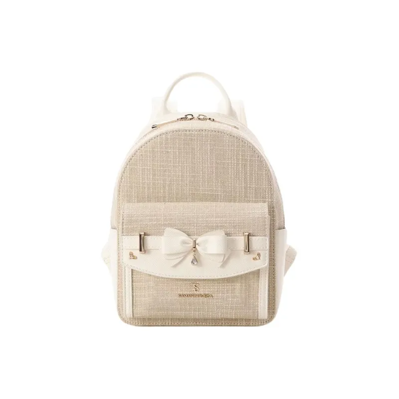 SAMANTHA THAVASA Polypropylene Synthetic Leather Polyester Backpack Women's White-0