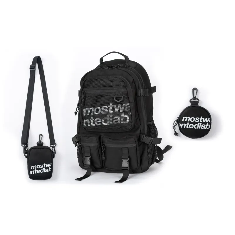 MostwantedLab Polyester Backpack Large Size Unisex Black-0