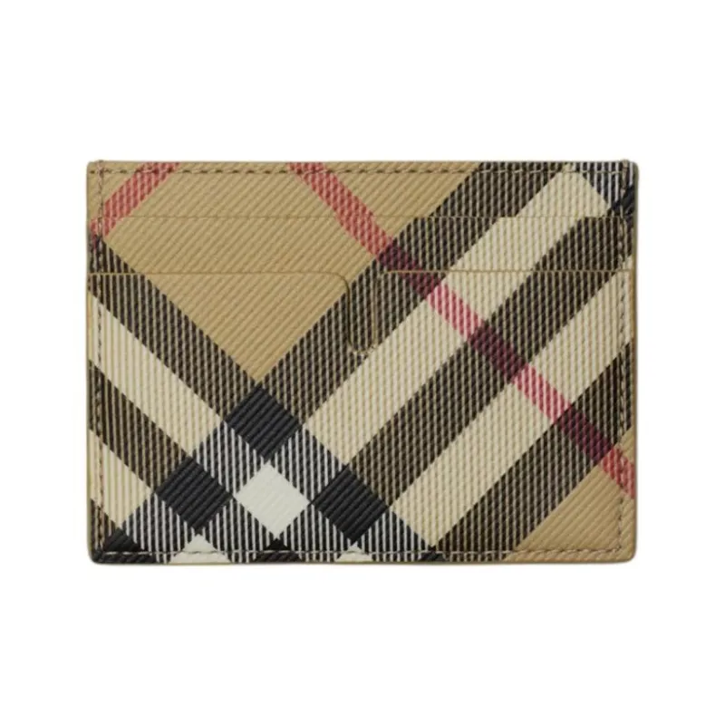 Burberry Cotton Blend Card Clip Card Holder Women's Sand-1