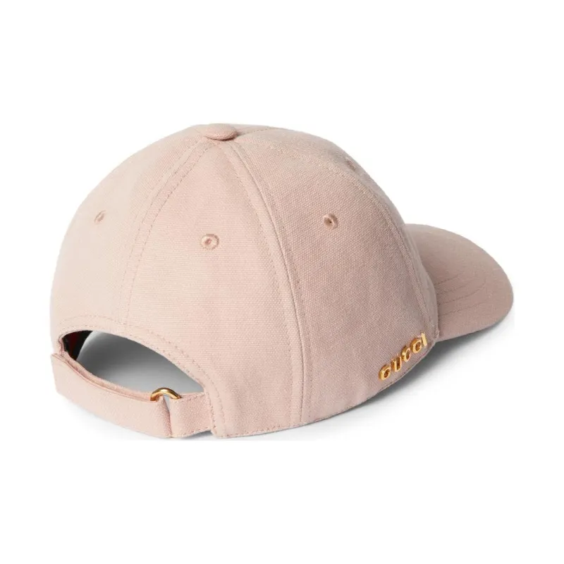 GUCCI Canvas Baseball Caps Women's Light Pink-3