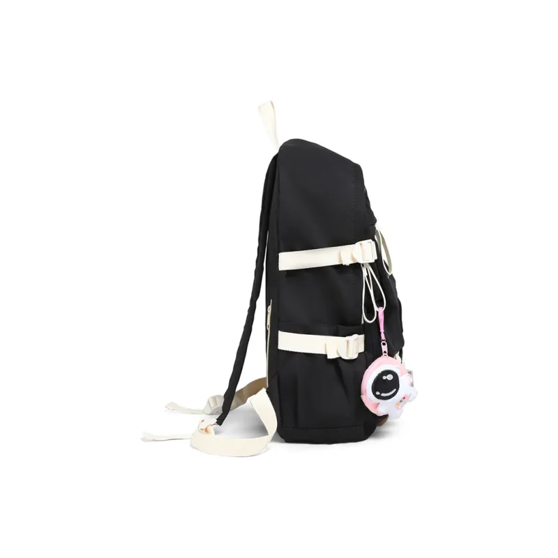 Kevin Cohen Nylon Fabric Backpack Regular Unisex Black/White/Purple-15
