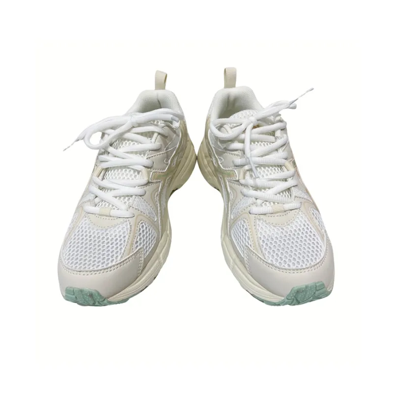 MQGAll Anti Slip Wear Resistant Breathable Lightweight Low Top Running Shoes Unisex Ecru-4