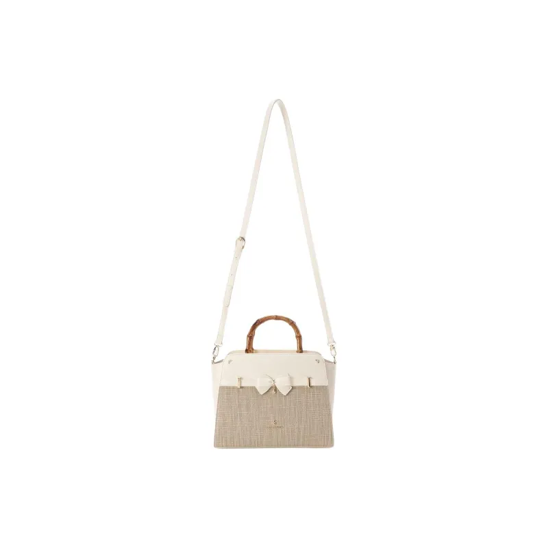 SAMANTHA THAVASA Polypropylene Synthetic Leather Polyester Handbag Women's White-1