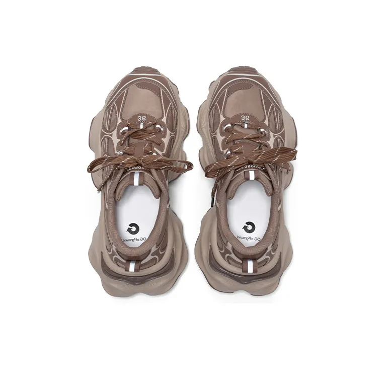 OG Offground Tracing Mountain Wilderness Cushioned Wear Resistant Breathable Low Top Chunky Sneakers Women's Brown-4