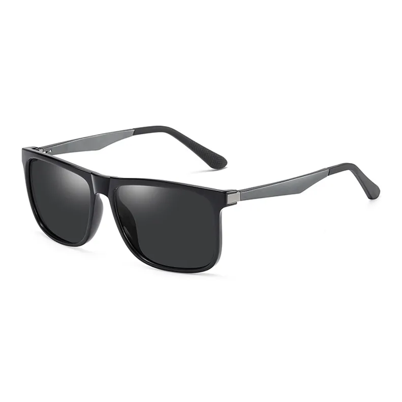 Thunder Pailong Alloy Aluminum Magnesium Alloy Square Sunglasses Unisex Black-2