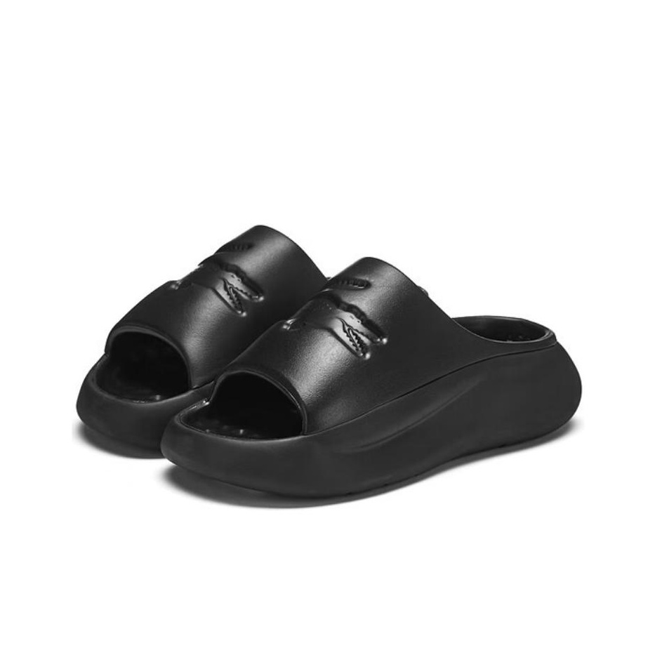 LACOSTE Slide Slippers Men Black POIZON