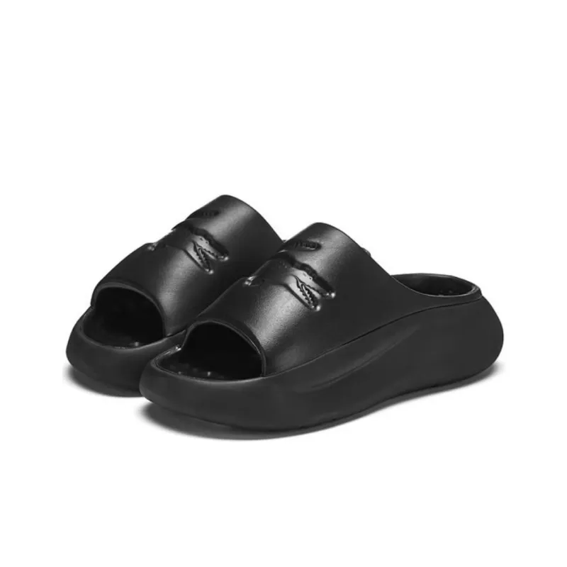 LACOSTE Rubber Sole Abrasion Resistant Slide Slippers Men's Black-2