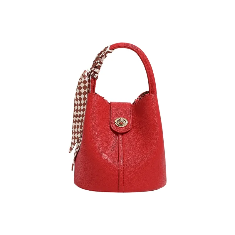 TTaG．baG Cow Leather Shoulder Bag Women's Red-0
