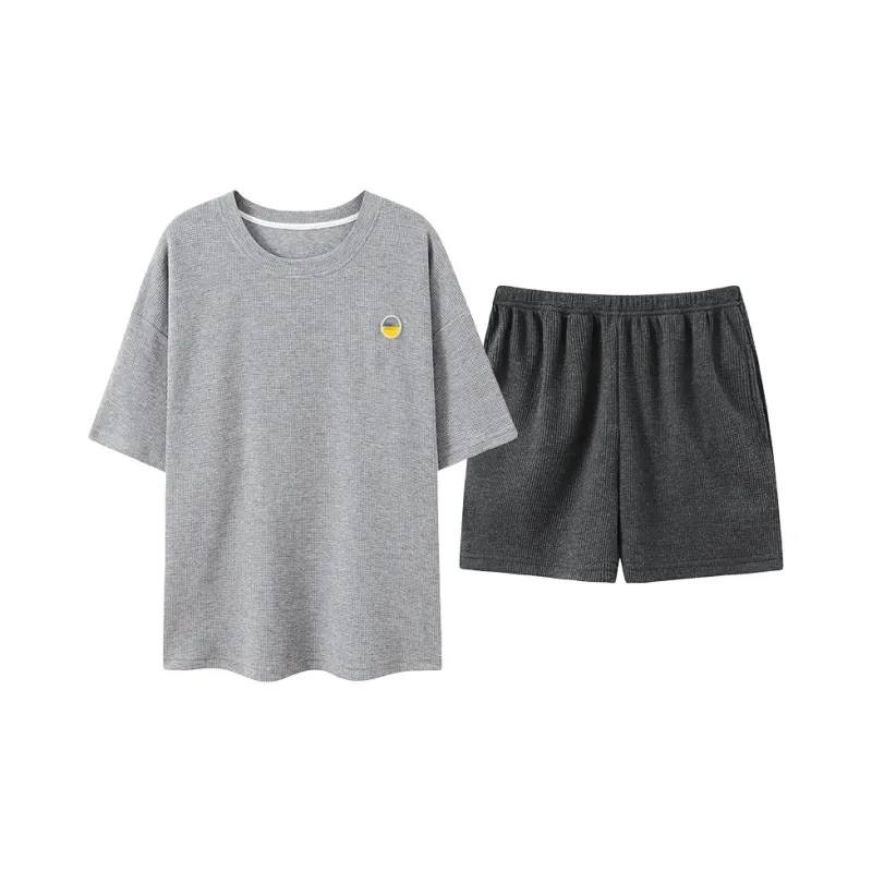 Close fitting Areas Pajama Set Women's Gray-0