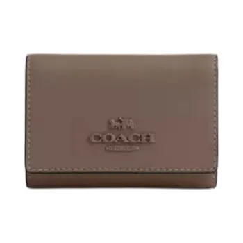 COACH Micro Refined Calfskin Wallet Mini Women's Dark Stone Color