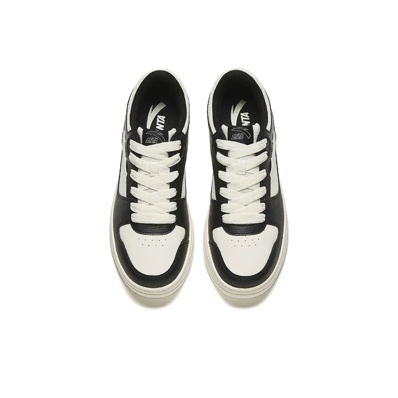Anta Lightweight White Sneakers Height Increasing Lightweight Low Top Skateboard Shoes Men's Black-2