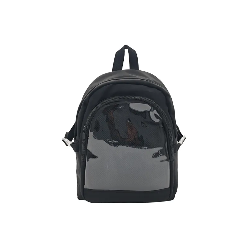 UNITE STAR Nylon Commute Versatile Transparent Badge Badge Sunflower Backpack Medium Size Women's-0