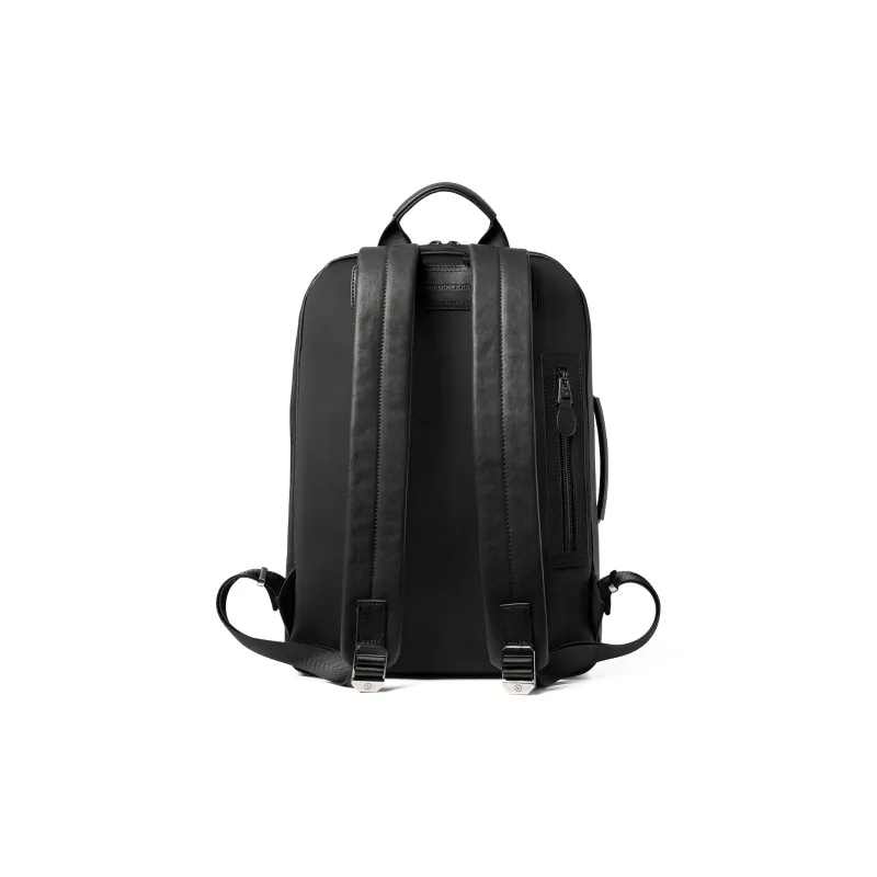 Sharkborough Vegetable Tanned Cow Leather Backpack Men's Black-3