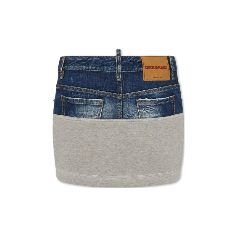 DSQUARED 2 Contrasting fabric Mini Skirt-1