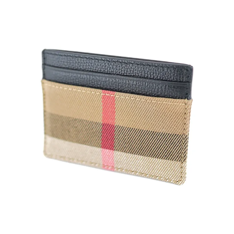 Burberry Leather Card Holder Unisex Black & Brown-1