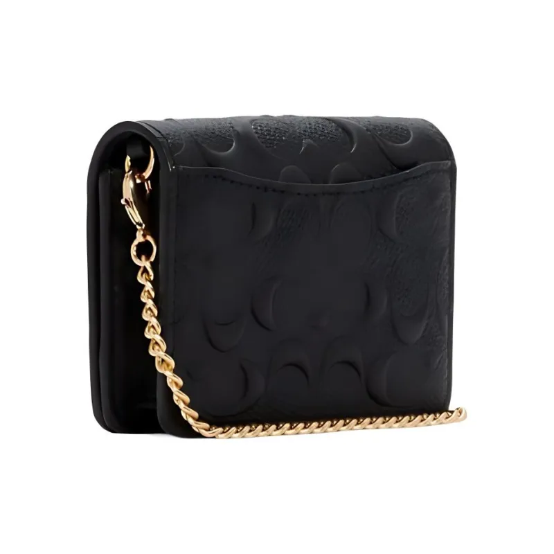 COACH Cow Leather Wallet, Shoulder Bag, Crossbody Bag Mini Women's Black-2