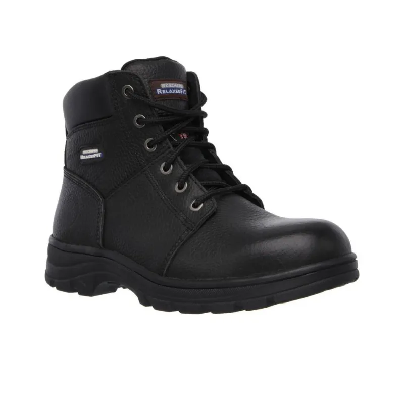 Skechers Relaxed Fit Ankle Boots Low Heel Men's Black-2