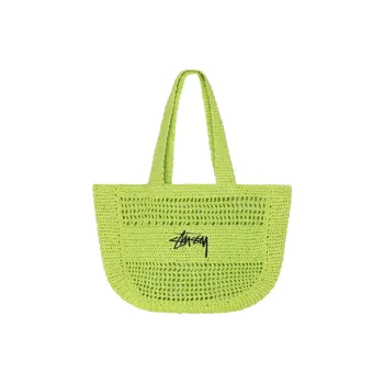 Stussy Raffia Tote Bag, Shopping Bag, Shoulder Bag, Handbag Unisex Green