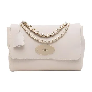 Mulberry Lily Leather Handbag Shoulder Bag Women's Beige