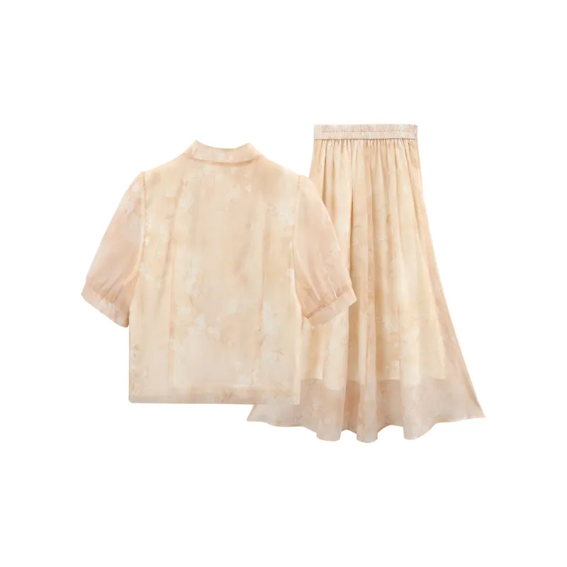 A Paradise For Awakening Skirt Set Women's Beige Apricot-1