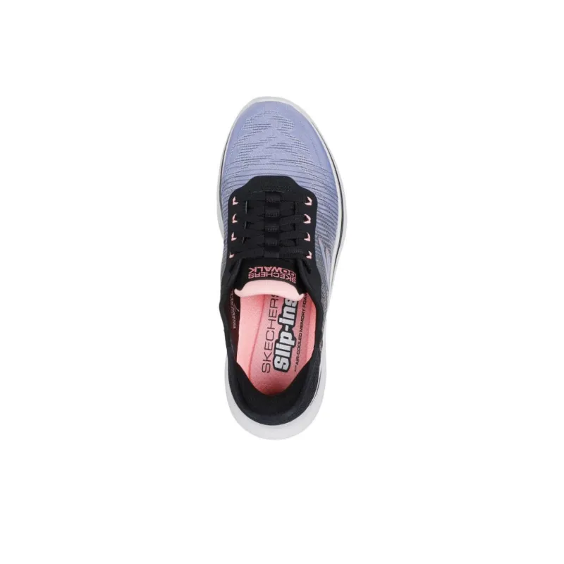 Skechers GO WALK 7 Anti Slip Wear Resistant Low Top Casual Shoes Women's Black Purple-3