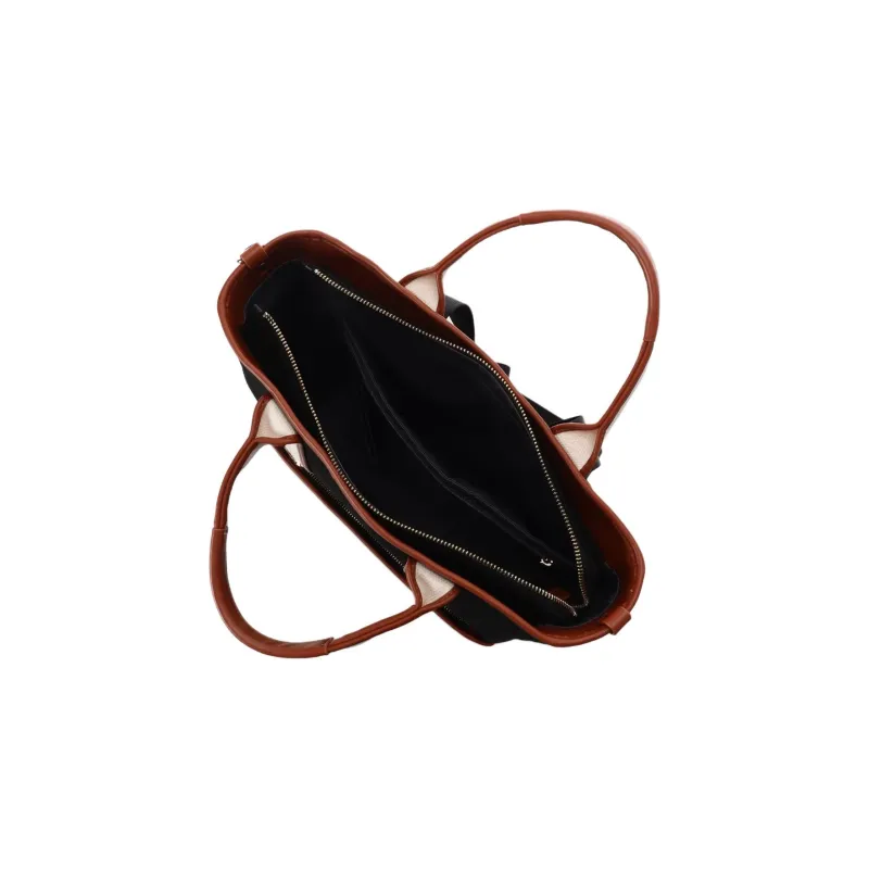 SAMANTHA THAVASA Synthetic Leather With Cotton Backpack Women's Black-3