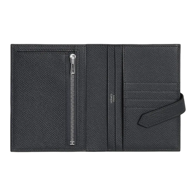 HERMES Bearn Epsom Calfskin Card Holder Wallet Women's 76 Bleu Indigo Indigo-1