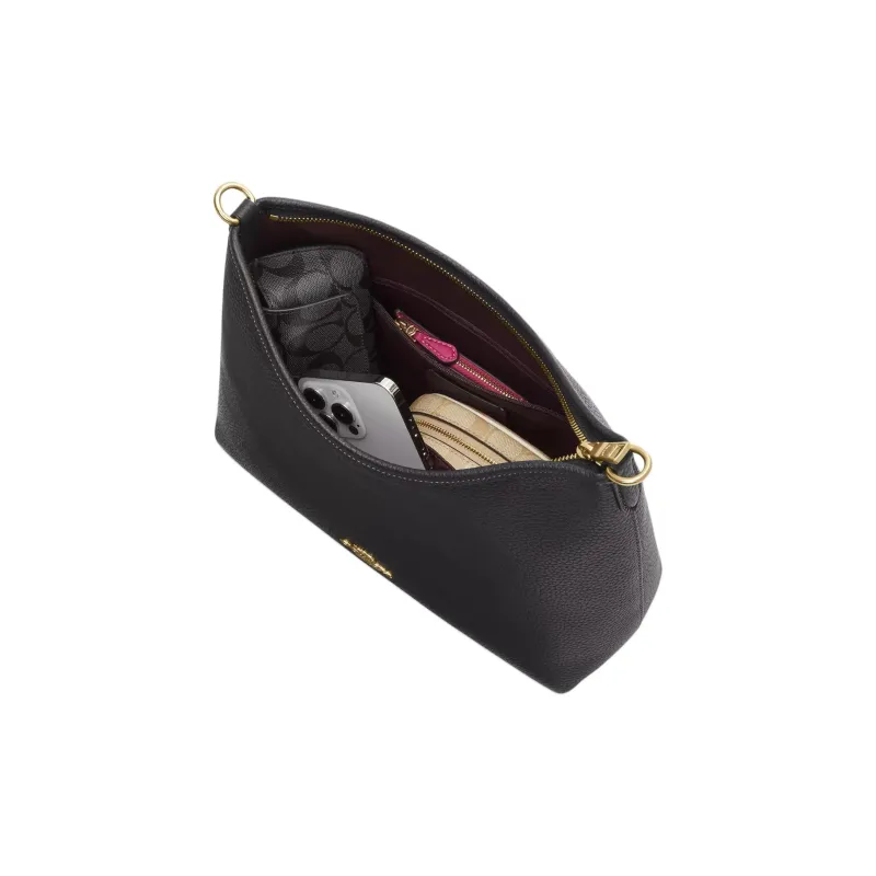 COACH Pebbled Leather Portable Crossbody Bag, Shoulder Bag Regular Women's Dark Stone Color-3