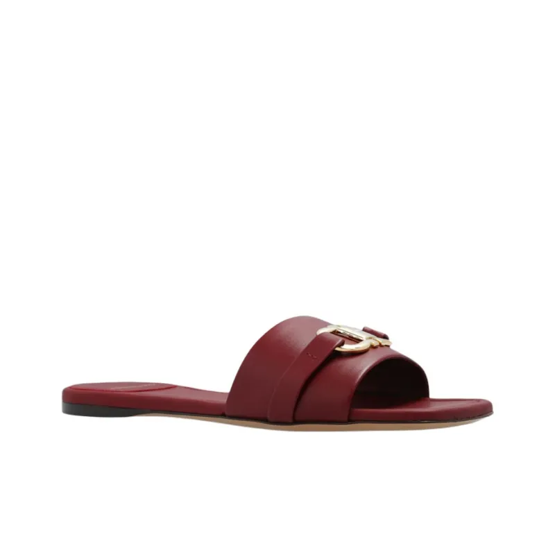 FERRAGAMO GANCINI Slide Slippers Women's Red-2