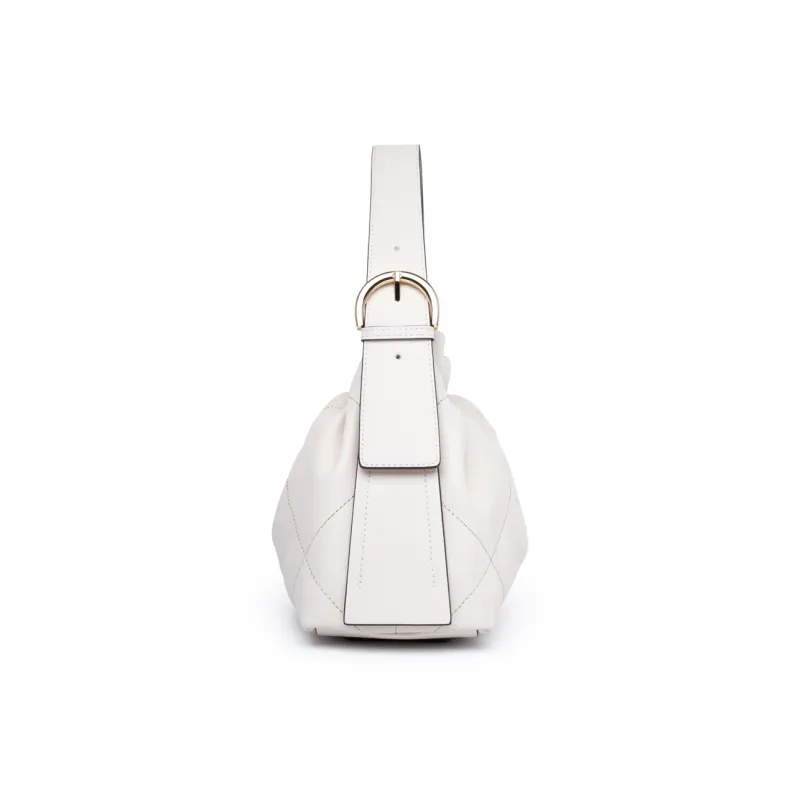 Chrisdien Deny Synthetic Leather Cloud Bag Shoulder Bag Women's Black/White-3