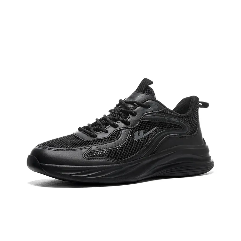Warrior Wear resistant, Lightweight, Breathable, And Non slip. Low Top Casual Shoes Men's All Black-1