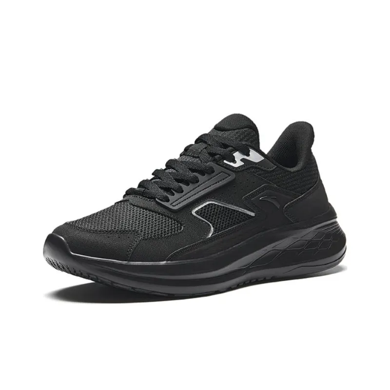 Anta Running Collection Cushioned Slip Resistant Low Top Casual Running Shoes Men's Basic Black-1