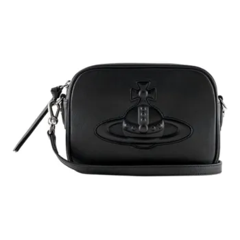 Vivienne Westwood Leather Camera Bag, Shoulder Bag, Crossbody Bag Women's Black