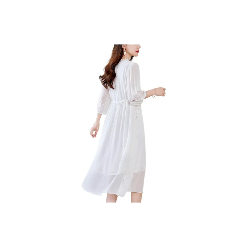 To The West Long Sleeved Dresses Women's White-1