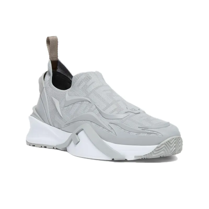 FENDI Flow Low Top Casual Shoes Men's Gray-2