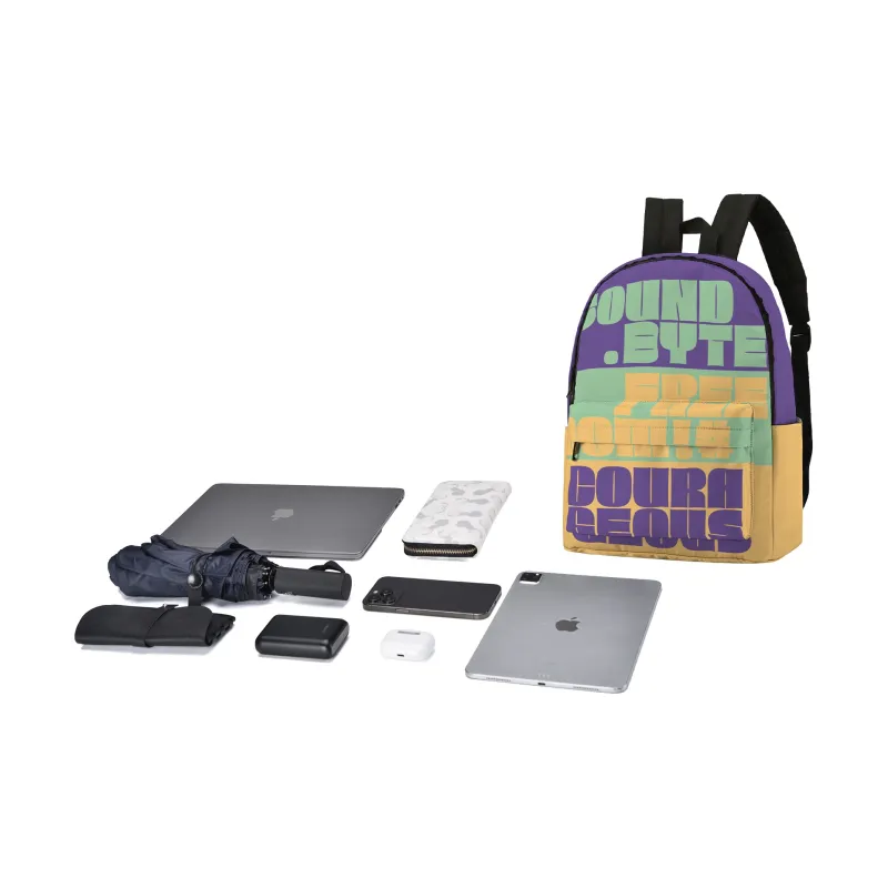 Soundbyte Polyester Students Backpack Laptop Bag Regular Unisex Purple-3