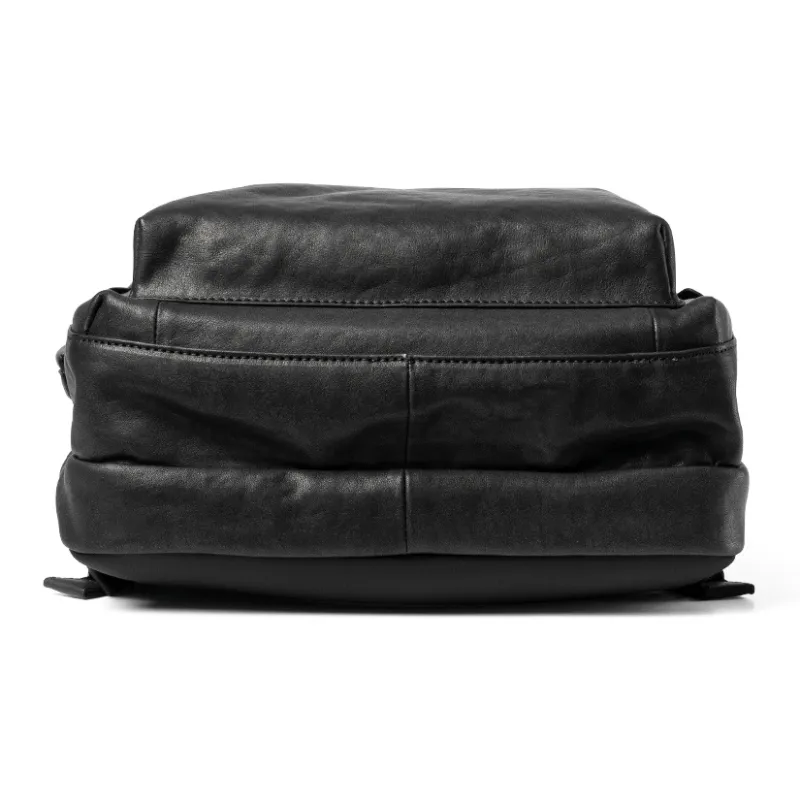 Sharkborough Vegetable Tanned Cow Leather Backpack Men's Black-4