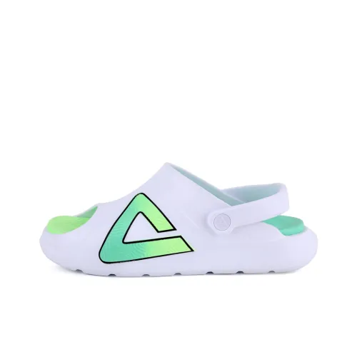 PEAK Slide Slippers Men Large White/Jade Green