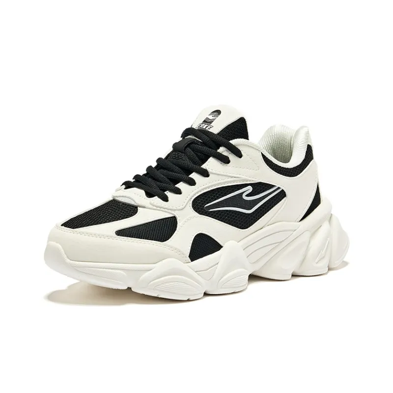 Erke Sunrise 2 Durable Breathable Low-Top Casual Shoes Women's Microcrystal White/Jet Black-2